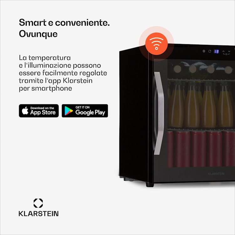 Coachella 50 Onyx - Frigorifero, 47 litri, funzione WiFi, retroilluminazione 50 Ltr | Nero