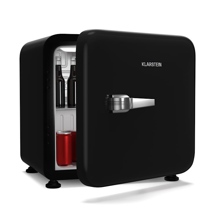 Audrey Evo Mini Kühlschrank | 43L | Retro-Design | leise | kompakt | 3 Farben 43 Ltr | Schwarz