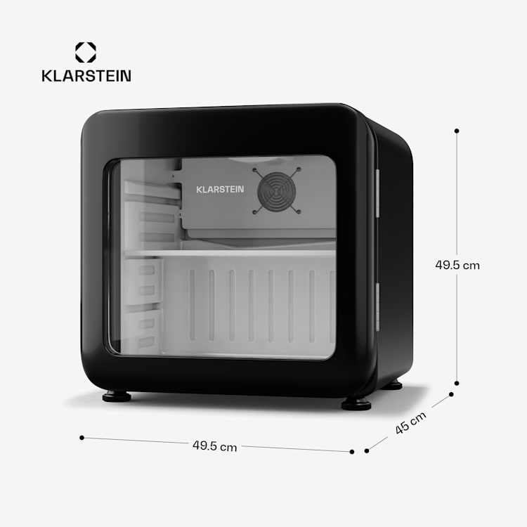 Audrey Evo Getränkekühlschrank | Retro-Design | Glastür | 46 L | EEK C 46 Ltr | Schwarz
