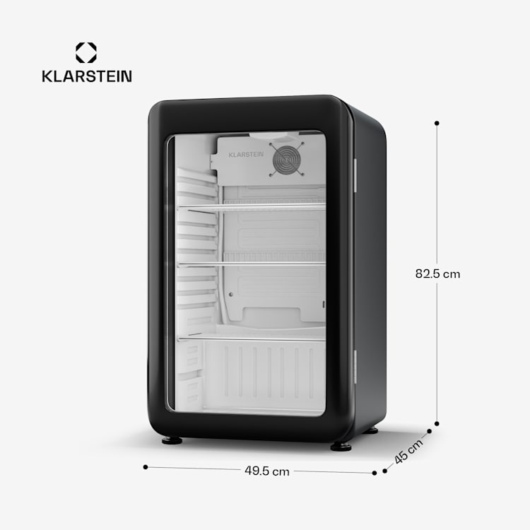 Audrey Evo italhűtő, Rretro kivitel, üvegajtó, 93 L, EEK C 93 Ltr | Fekete