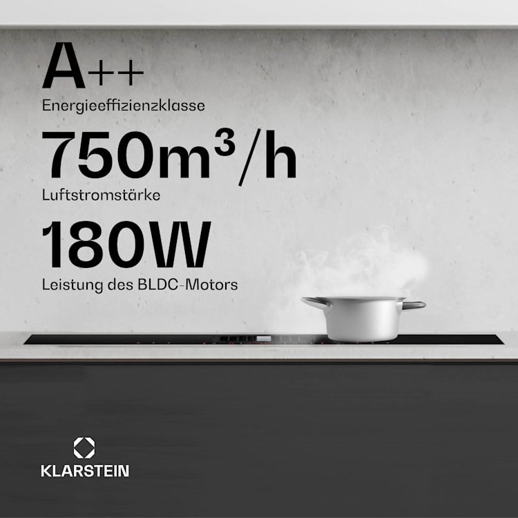 AirJet FlexPro Down Air System | Piano cottura a induzione + cappa aspirante | Zona flex | Booster 83 cm | AirJetFlexPro | Nero