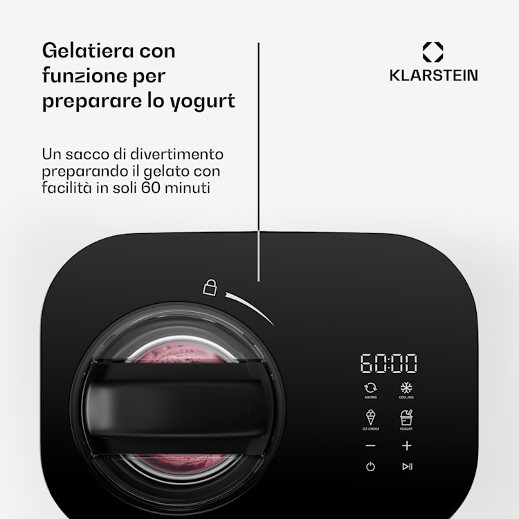 FrostFusion Gelatiera - Gelatiera e yogurtiera 2 in 1 con funzione per mantenere freddo il gelato 