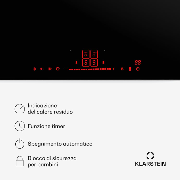 NanoGlow piano cottura a induzione | 4 piani cottura | Zone flex | Booster | Nanorivestimento NanoGlow | 60 cm | Nero