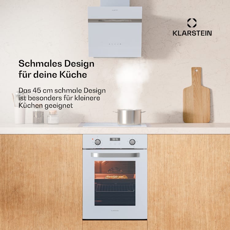 SmartSlim Backofen | Slim Design | 9 Funktionen | 49L Kapazität | leichte Reinigung | EEK A Weiß