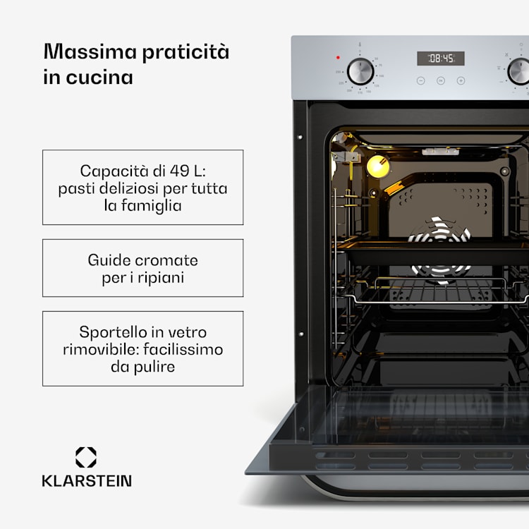 SmartSlim Forno | Design sottile | 9 funzioni | Capacità 49L | Pulizia facile | CEE A Bianco