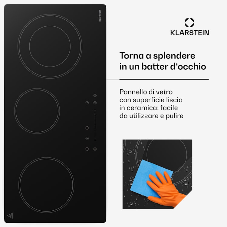CeramEase Slim VTC piano cottura | Vetroceramica | 3 fuochi | 5,2 kW | Touch | Timer 