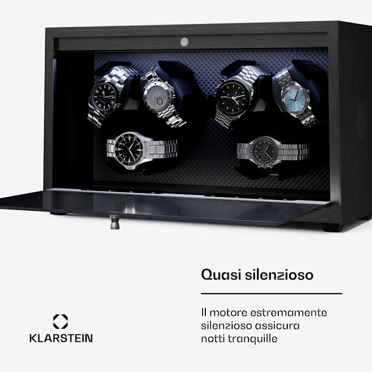 Brienz 6 caricatore per orologi | 4 modalità | silenzioso | Effetto legno | Cuscinetto flessibile 
