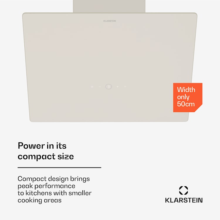 MaxAir extractor hood | compact & powerful | A++ energy efficiency | dual ventilation 50 cm | Vintage Cream