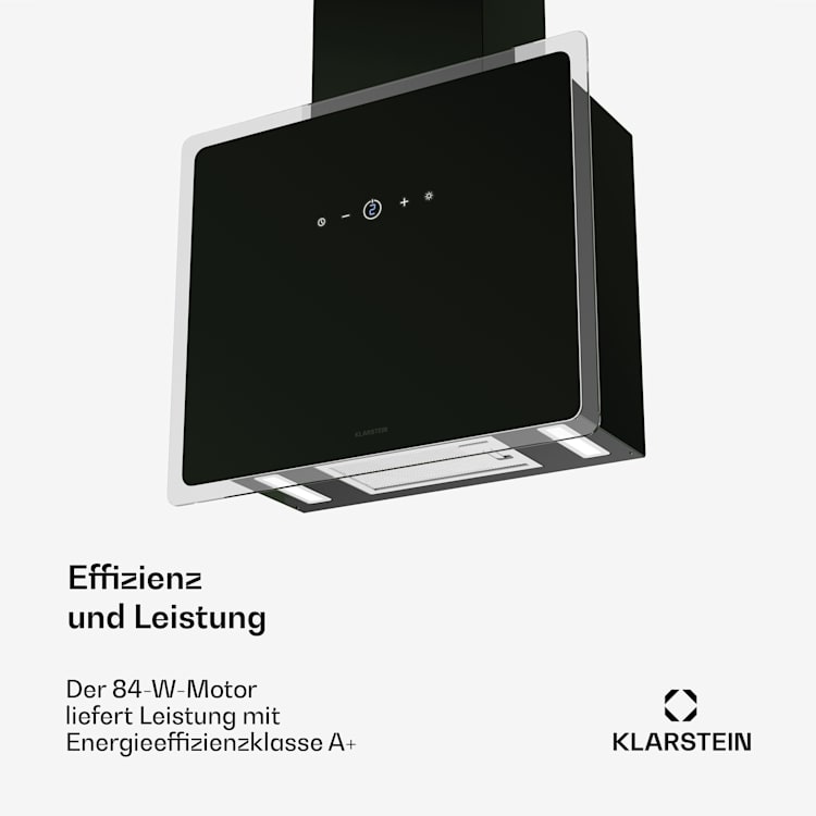 AlizeEdge Dunstabzugshaube | Touch | Flach | Leise | Bauweise | A+ 60 cm | Schwarz
