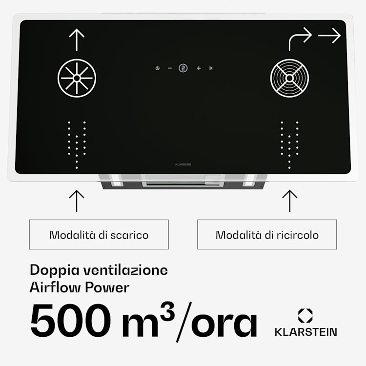 AlizeEdge - Cappa aspirante | Touch | Piatta | Silenziosa | Struttura | A+ 90 cm | Nero