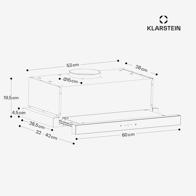 ZenFusion - Cappa aspirante | Flusso d'aria: 400 m³/ora | Classe energetica A | Scarico/ricircolo | 3 livelli di ventilazione | Silenziosa 60 cm | Bianco