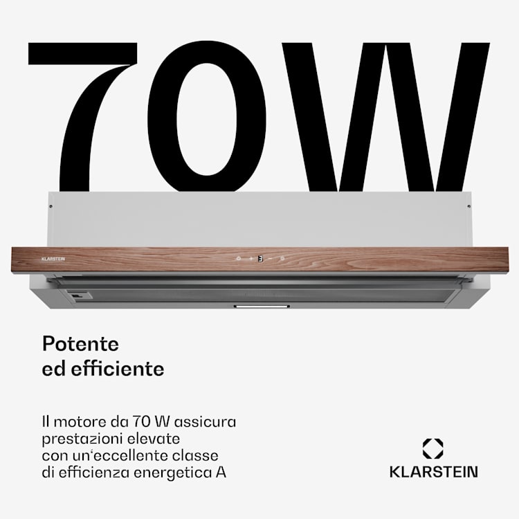 ZenFusion - Cappa aspirante | Flusso d'aria: 400 m³/ora | Classe energetica A | Scarico/ricircolo | 3 livelli di ventilazione | Silenziosa 90 cm | Bianco