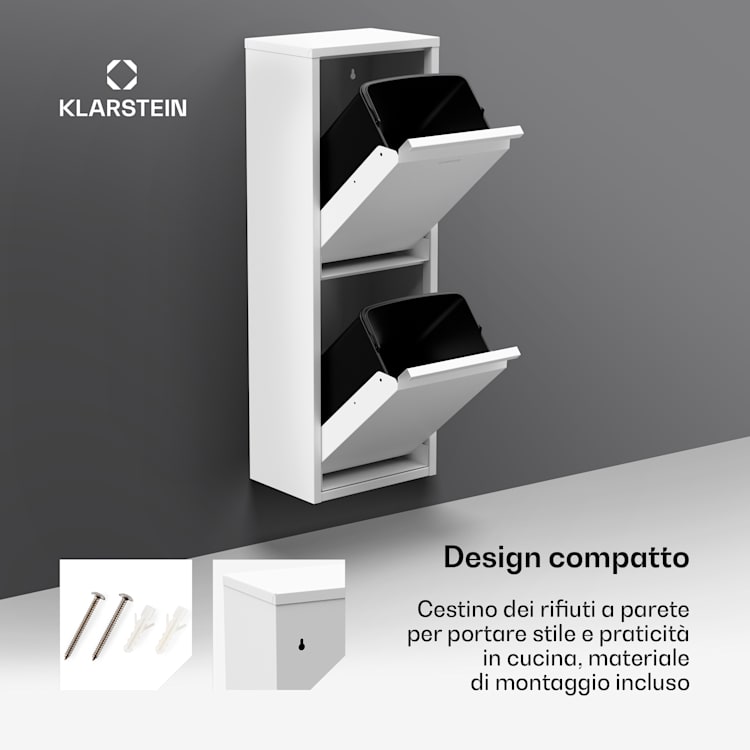 Ordnungshüter 2 - Cestino da cucina, 36L 36 Ltr | Bianco