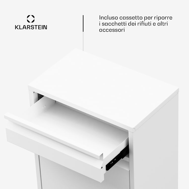 Ordnungshüter - Cestino da cucina, 50L, con cassetto 50 Ltr | Bianco