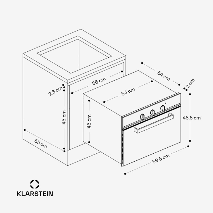 SpaceSmart compact built-in oven White