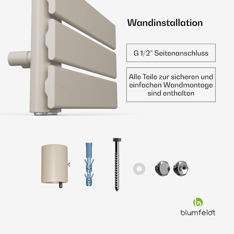 Fairmont Heizkörper | 45 x 80 cm | Wandmontage | Modernes Design | Warmwasserbetrieb 45 x 80 cm | Sand