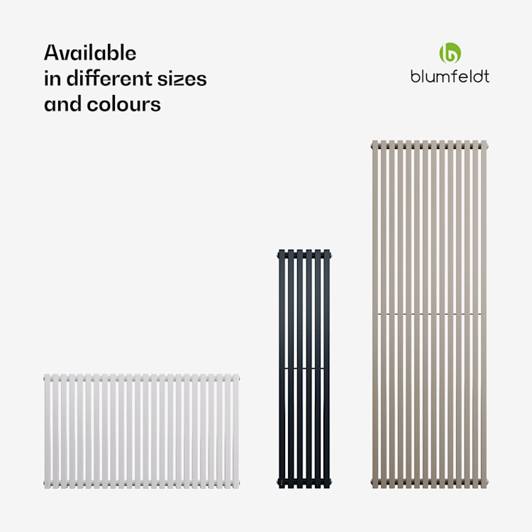 Delgado radiator | modern design | 25 x 120 cm | 942 W | centre connection 120 x 25 cm | White