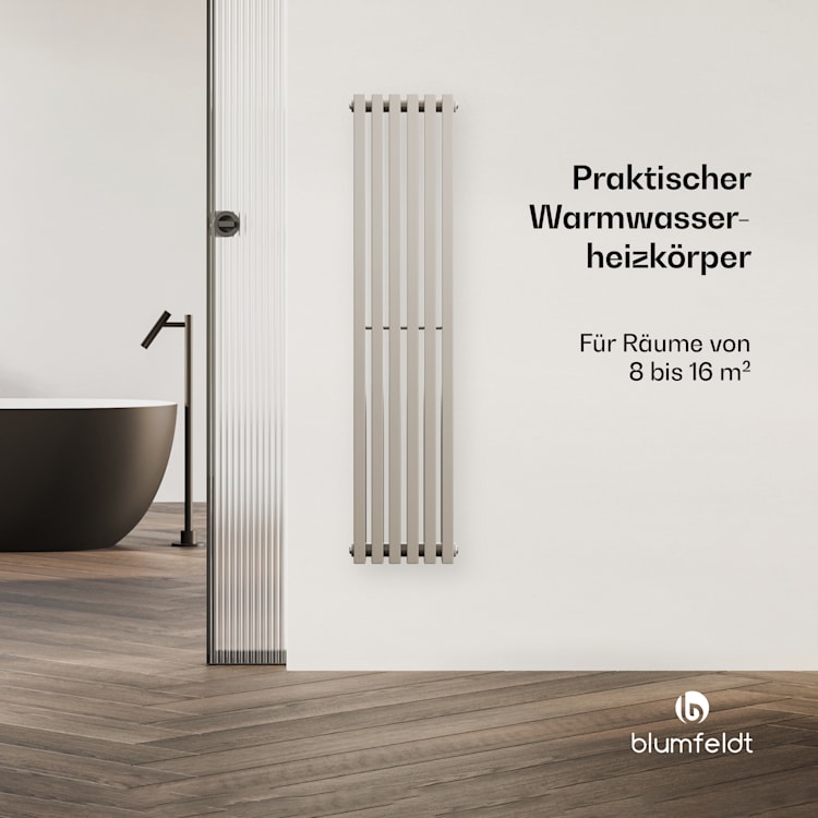 Delgado Heizkörper | modernes Design | 25 x 120 cm | 942 W | Mittelanschluss 120 x 25 cm | Sand