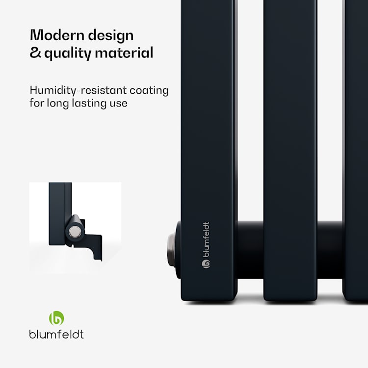 Delgado radiator | modern design | 63 x 100 cm | 891 W | side connection 63 x 100 cm | Anthracite