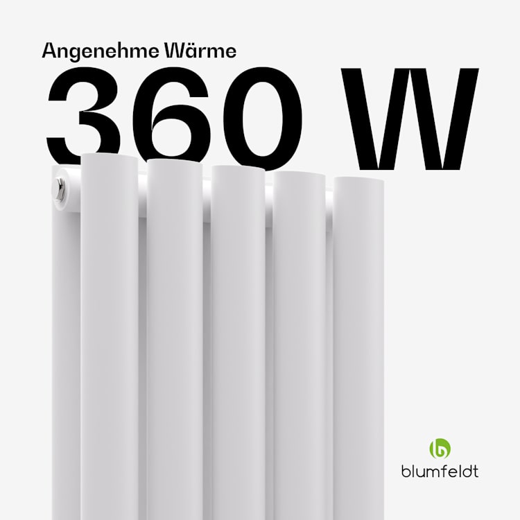 Blumfeldt Tallheo - Radiatore, 60x30, 360 W Double Layer | 60 x 30 cm | Bianco