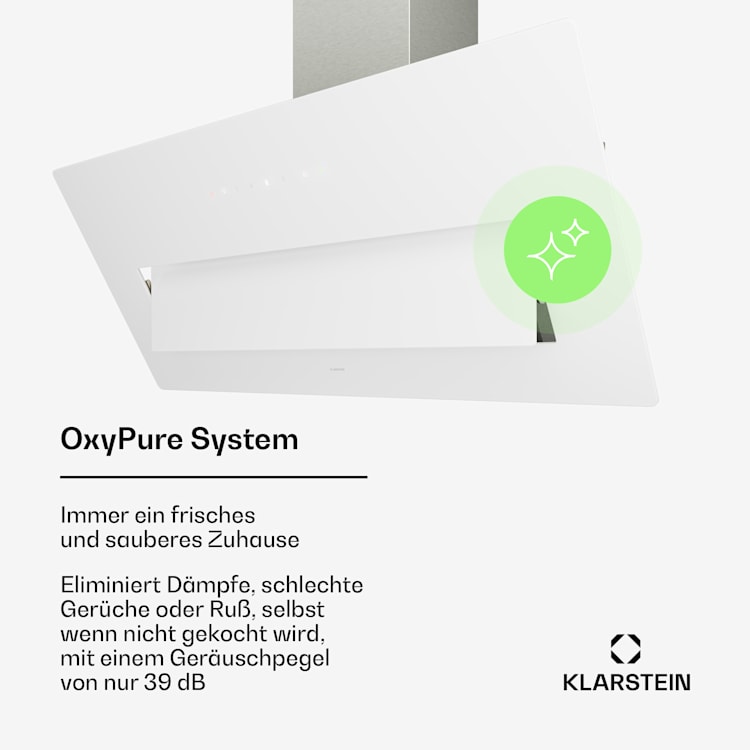 SleekAir Dunstabzugshaube | A+++ | 717 m³/h | Touch | LED | 90 cm 90 cm | Weiß