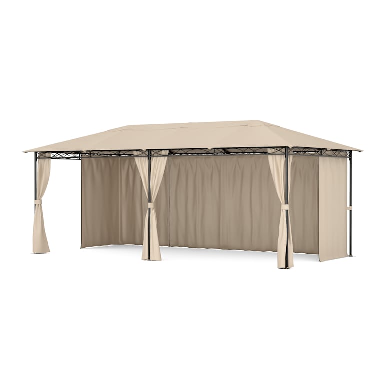 Mondo 3x6 paviljonki metallirungolla ja neljällä sivuseinällä 3 x 6 m | Beige