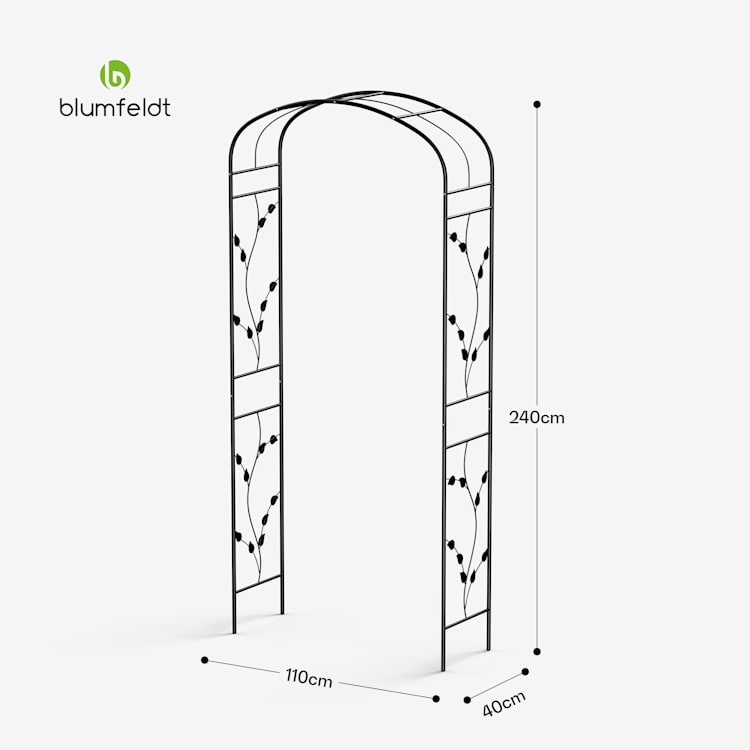 FloraBelle Curve - Arco per rose | Motivi floreali decorativi | Resistente alle intemperie | Supporto per rampicanti curva