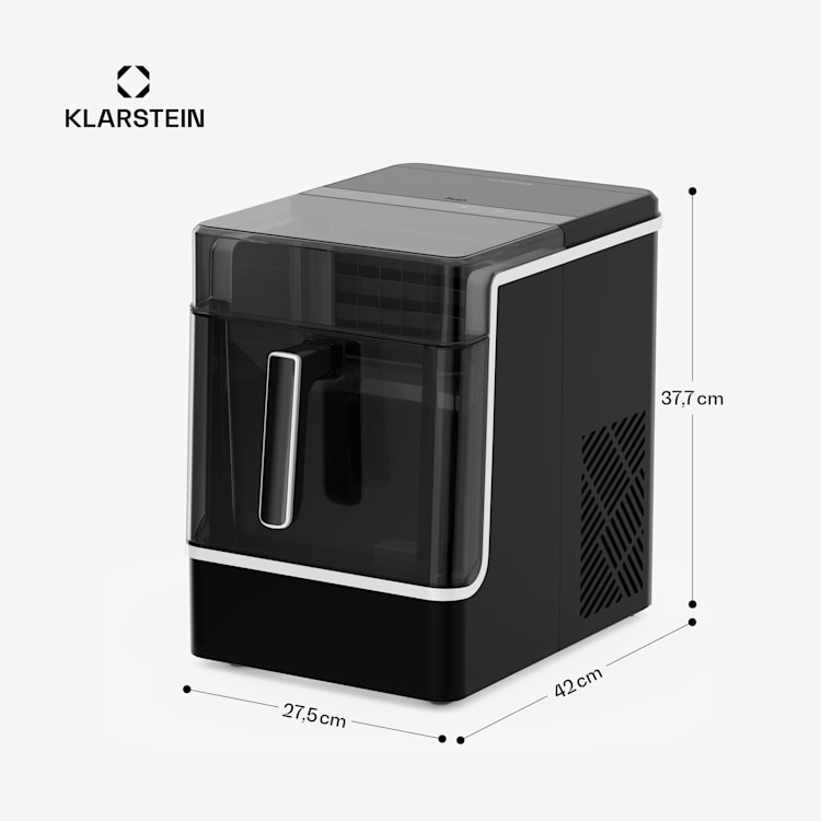 Ice Lux Eiswürfelmaschine | Edelstahl | 23 kg/24 h | Selbstreinigend Schwarz