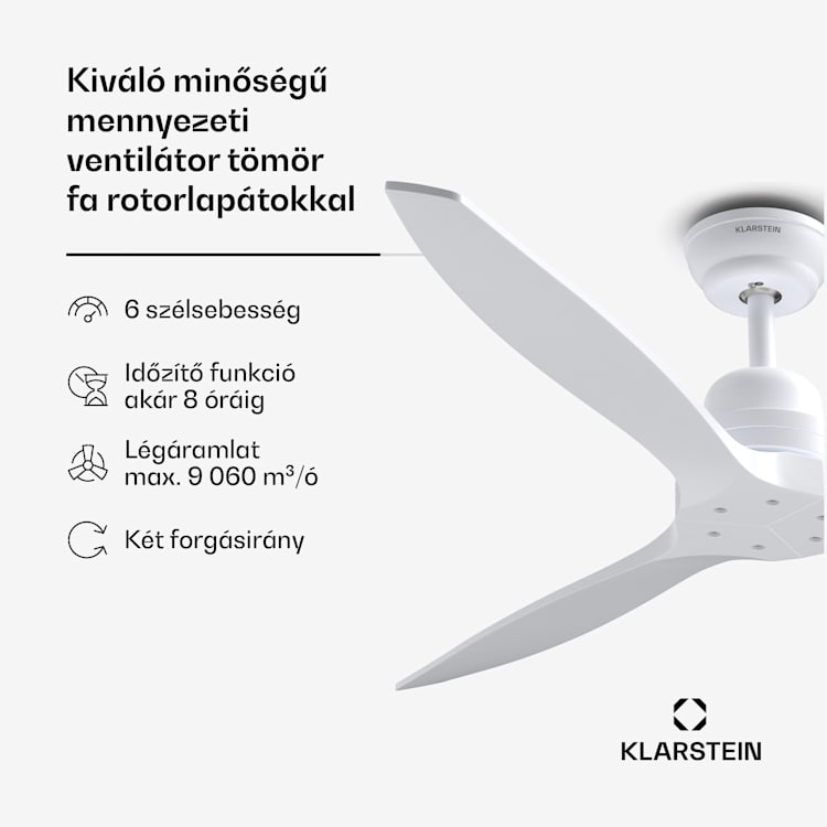 Santa Elena 52" mennyezeti ventilátor, 9 060 m³/h, 6 sebességfokozat, távirányító 