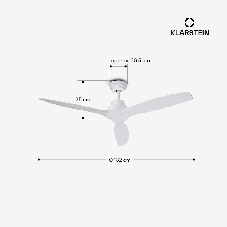 Ventilador de teto Santa Elena 52" | 9.060m³/h | 6 níveis de velocidades | comando de controlo remoto 
