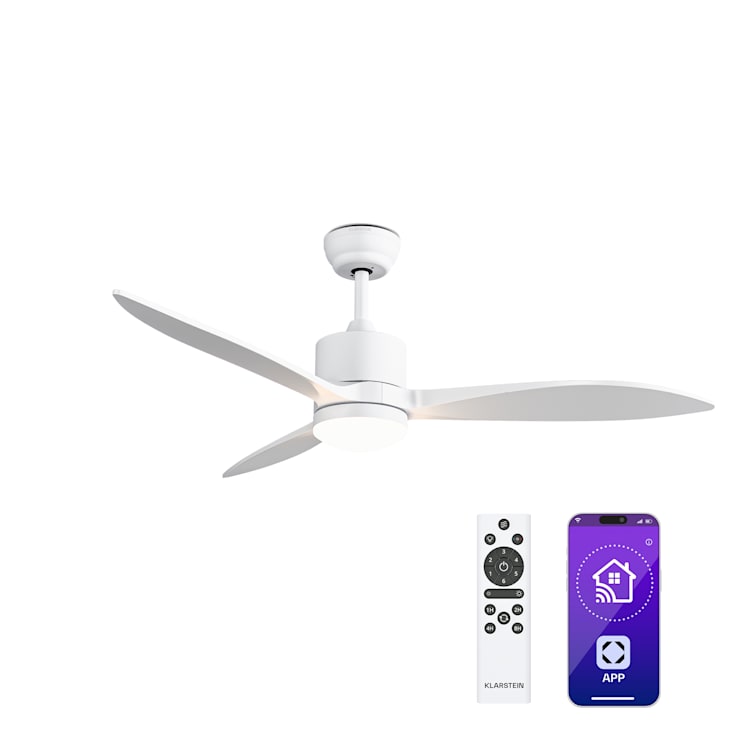 SkyBreeze Smart Deckenventilator | Indoor & Outdoor | Smart Control | IP44 | 40 dB Weiß