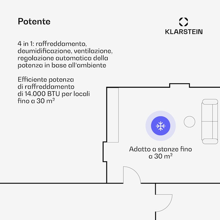 AireLux - Condizionatore portatile | 14.000 BTU | Controllo intelligente | Moderno Grigio scuro