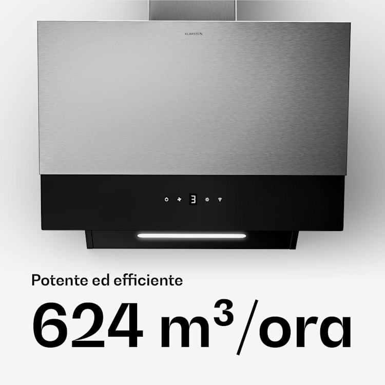 Verosteel - Cappa aspirante | Elegante, minimalista, potente | Classe energetica A | 624 m³/ora | 60 cm 60 cm