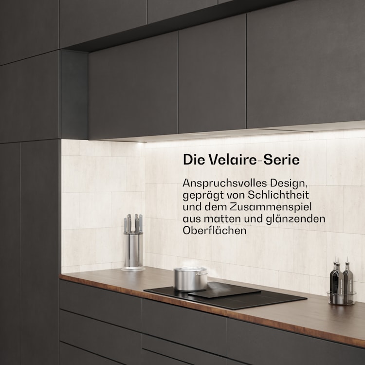 Velaire Induktionskochfeld mit integrierter Abzugshaube Edel, minimalistisch, kraftvoll 8400 W 80 cm Basic