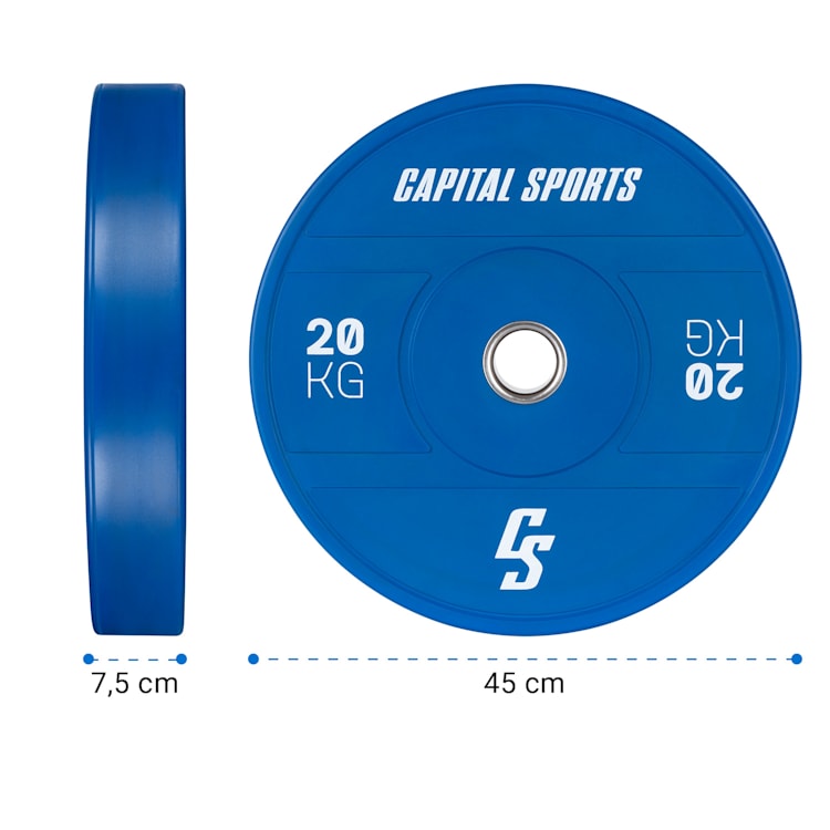Nipton 2021, disco peso Bumper Plate, 2 x 20 kg, Ø 54 mm, ebanite 2x 20 kg