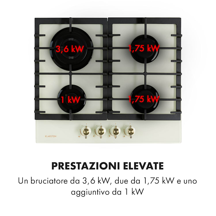 Victoria 60 Duo Set Gas | Piano cottura a gas | Cappa aspirante Gas da 60 cm | Crema vintage