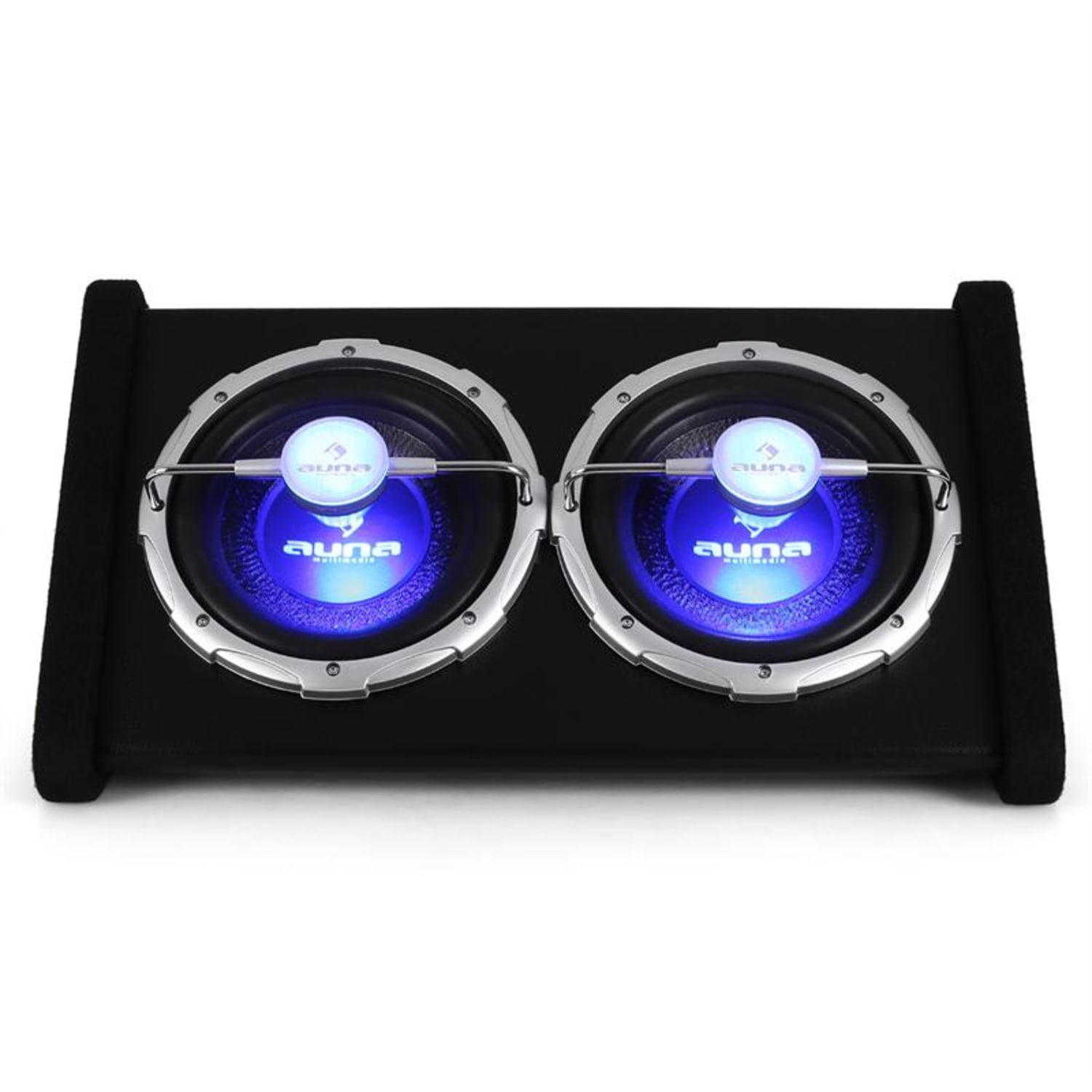 SUB-2X10-43 Doppel Auto-Subwoofer 1600W 2x25cm (2x10") Lichteffekt 25 cm (10")