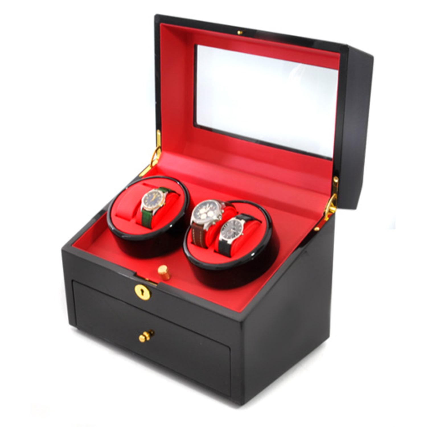 Horlogewinder Showcase Vitrine 10 Horloges Horlogewinder Zwart/ 10 horloges