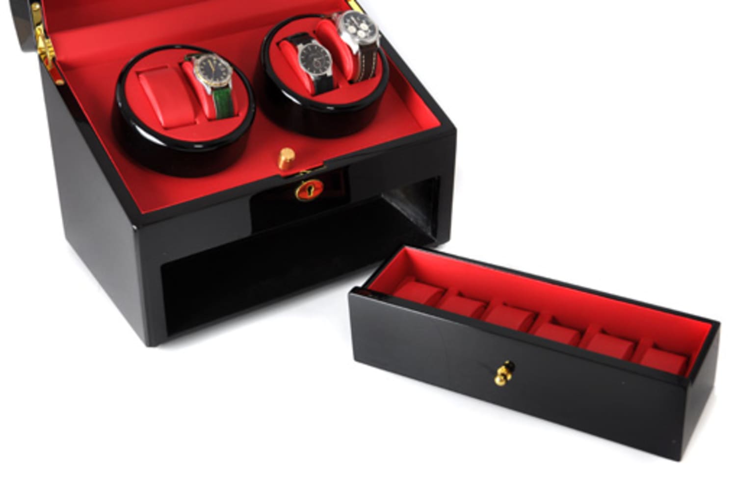 Horlogewinder Showcase Vitrine 10 Horloges Horlogewinder Zwart/ 10 horloges