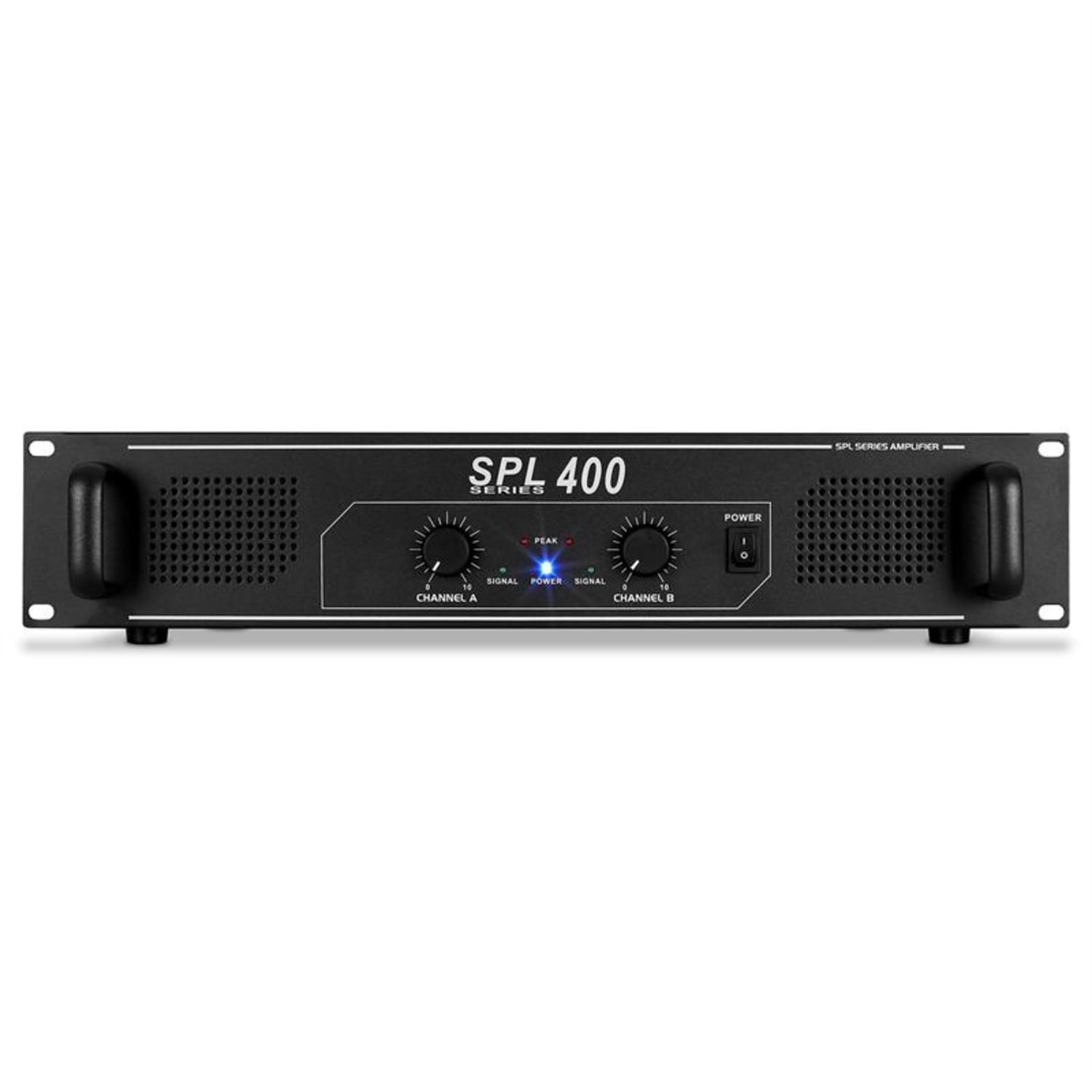 SPL400 Ampli DJ PA HiFi Stereo Home Cinema 400W valeur absente | 2x 200 W (4 ohms) / 2x 150 W (8 ohms) | Noir
