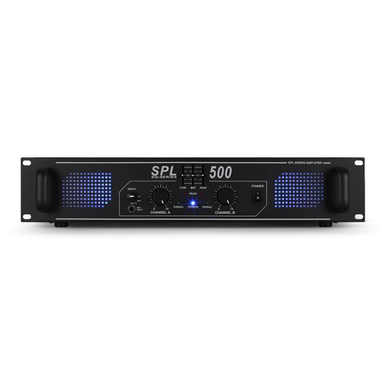 Ampli DJ PA Sono 2 Canaux Egaliseur Rack 48cm 500W Egaliseur | 2x 250 W (4 ohms) / 2x 200 W (8 ohms) | Noir
