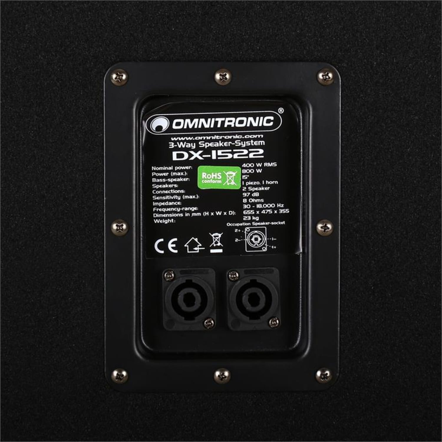 DX1522 15" Pasivni DJ PA Zvučnik- 800 W 