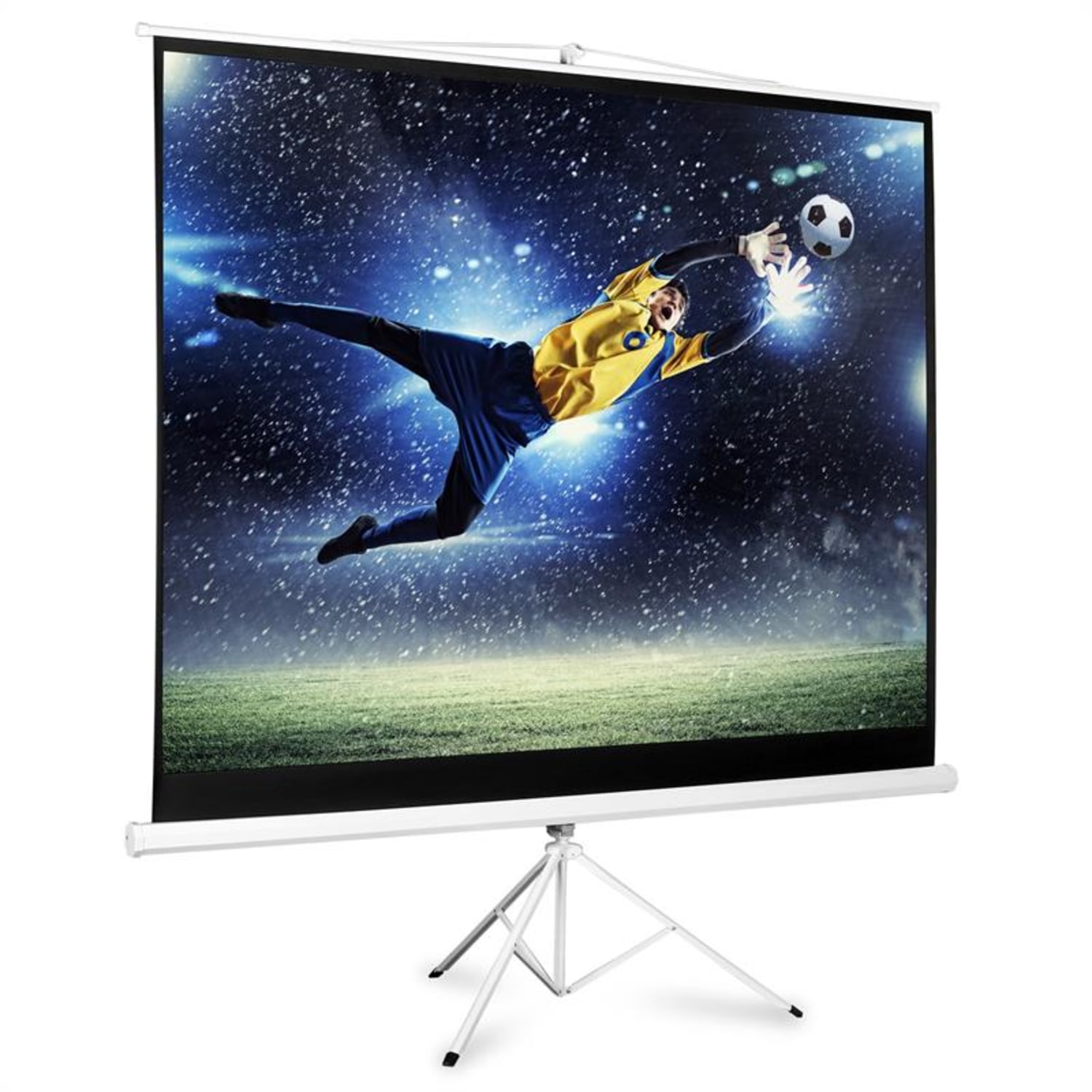 Ekran na statywie rozwijany 170x170cm kino domowe HDTV 244cm 1:1 