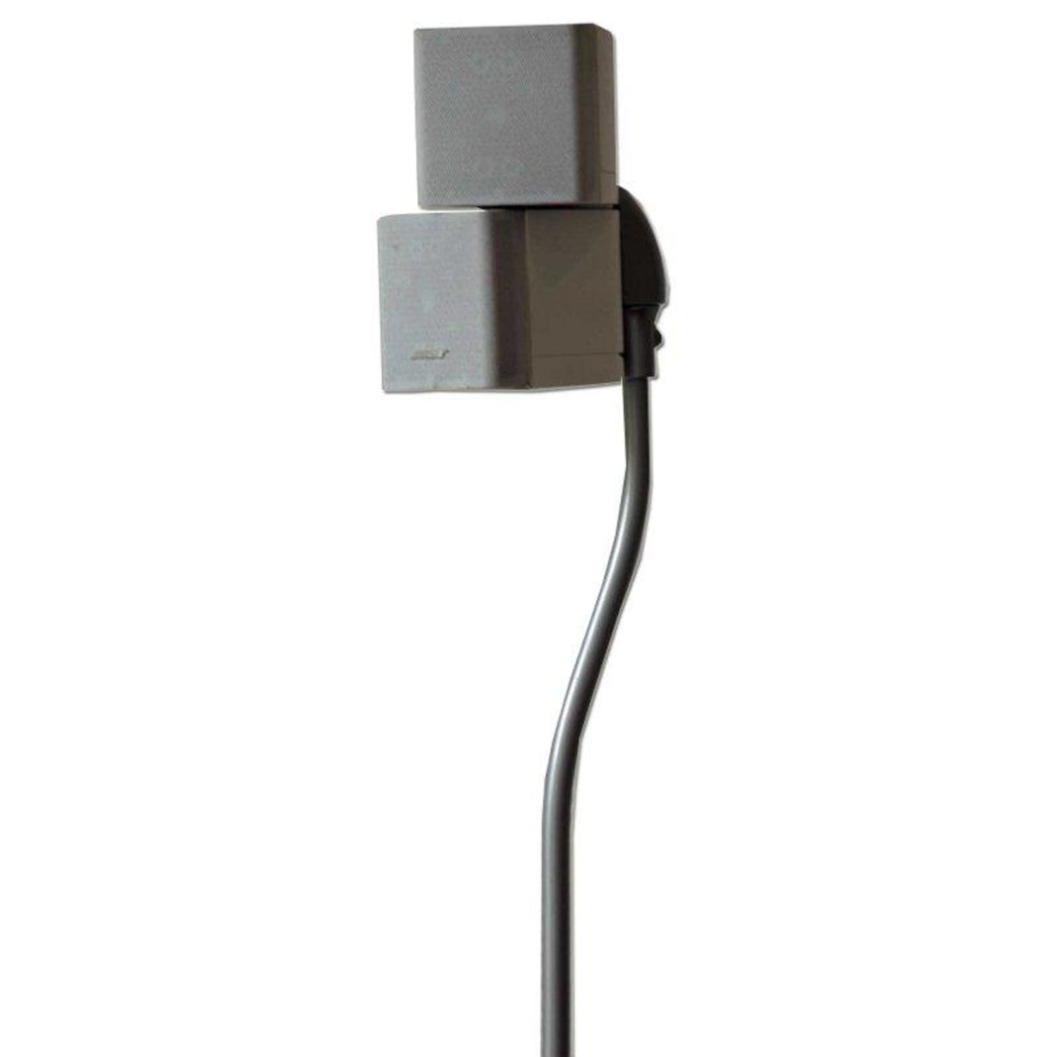 Dva podstavce pro reproduktory-při satelitních reproduktorů Stříbrná metalíza