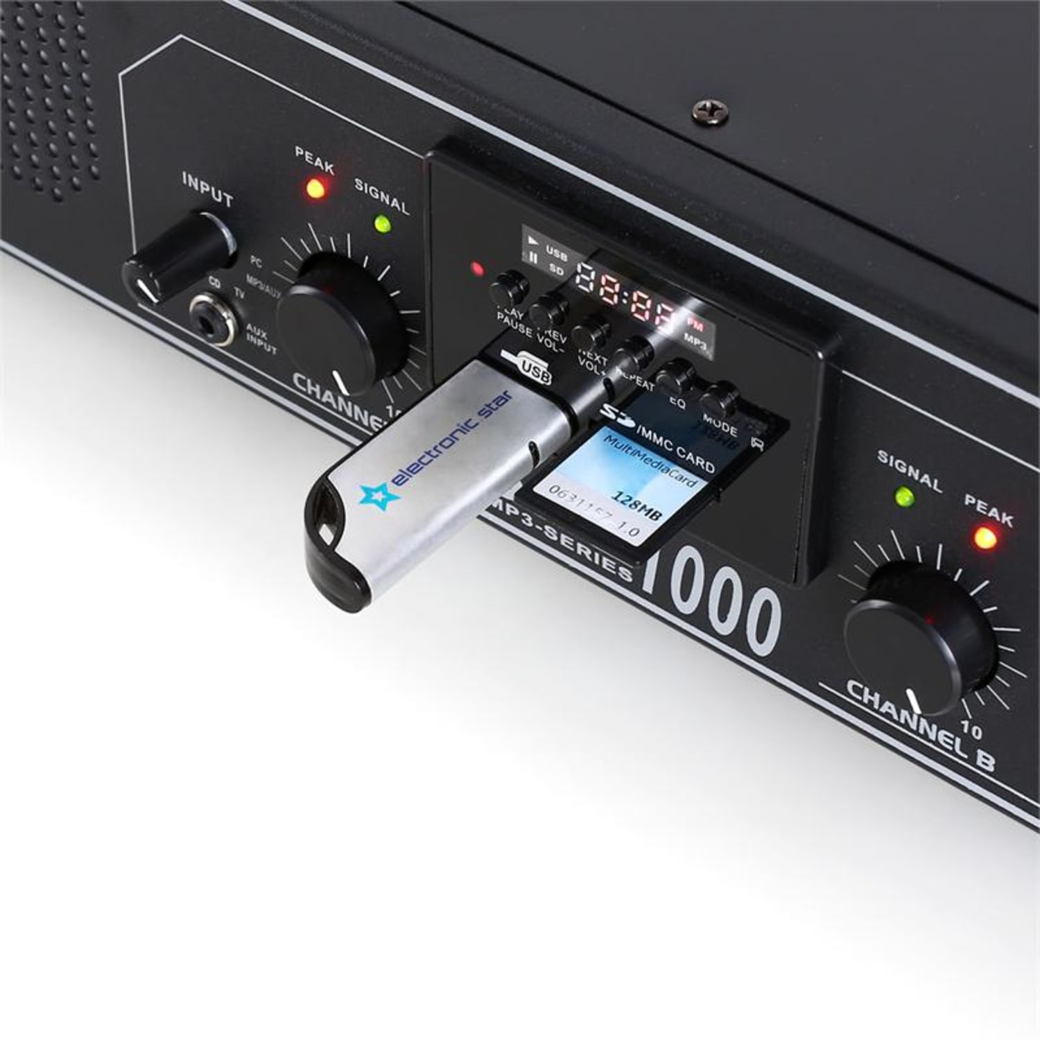 SPL-1000 Ampli Sono PA Hifi USB SD MP3 2800W Lecteur MP3 | 2x 500 W (4 ohms) | Noir