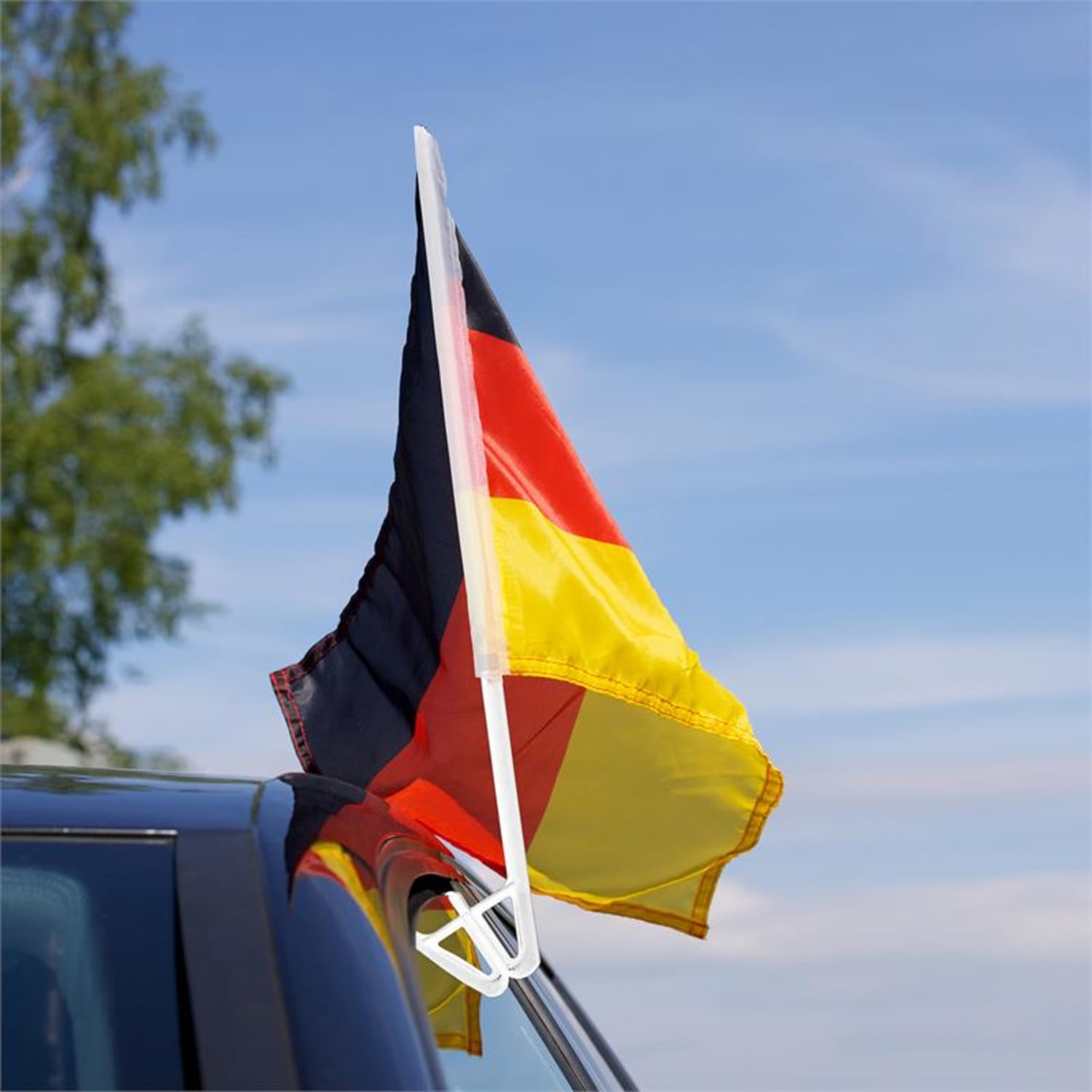 WM Fahne 2018 Auto Fahne Deutschland Schwarz Rot Gold Fussball Flagge Stiellänge 40cm 