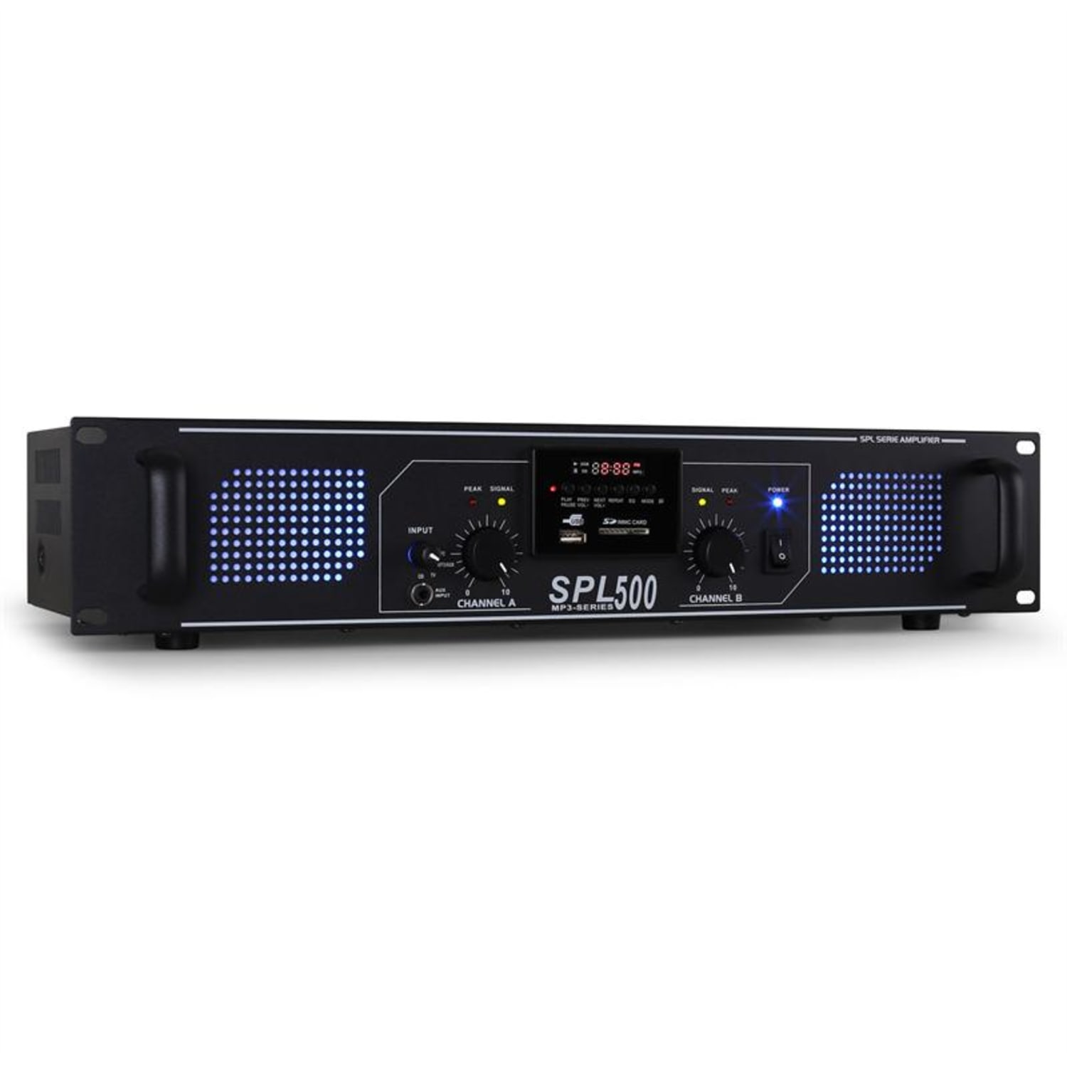 Ampli DJ PA Hifi Radio USB SD AUX 1600W Lecteur MP3 | 2x 250 W (4 ohms) | Noir