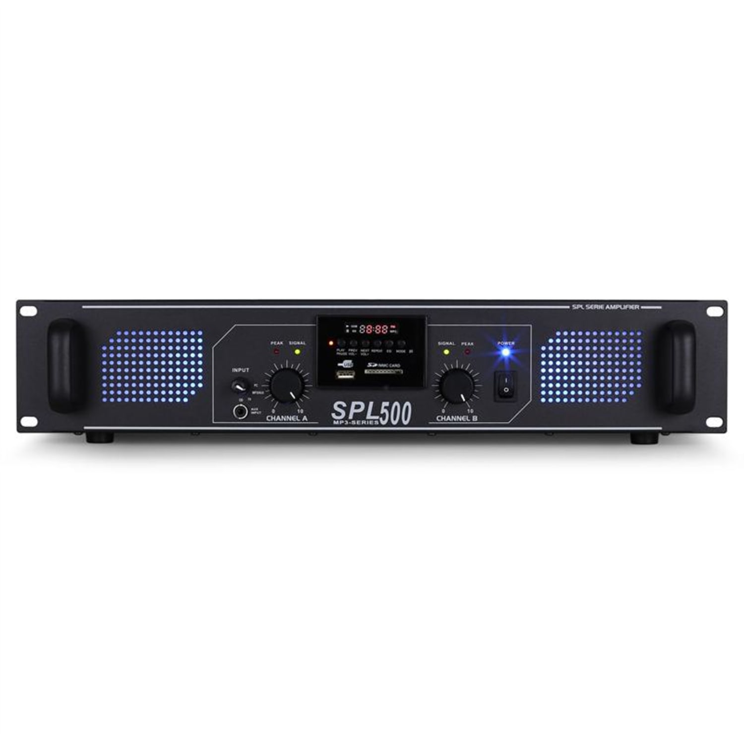 Ampli DJ PA Hifi Radio USB SD AUX 1600W Lecteur MP3 | 2x 250 W (4 ohms) | Noir