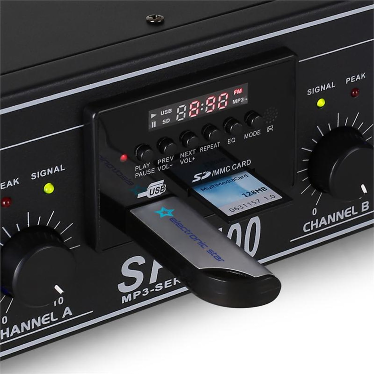 Ampli DJ PA Hifi Radio USB SD AUX 1600W Lecteur MP3 | 2x 250 W (4 ohms) | Noir