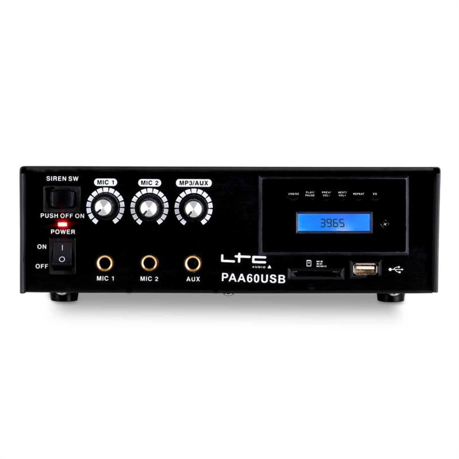 PAA60USB, PA усилвател, USB, MP3, микрофон, 12 V 